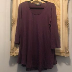 Red Coral - purple Tunic - medium